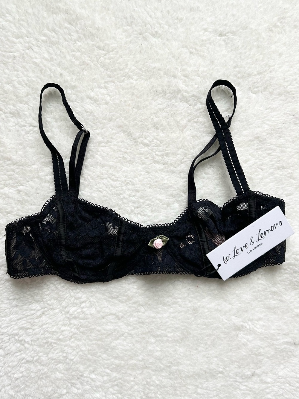 For Love and Lemons Victoria's Secret Lou Black Lace Underwire Bra NWT